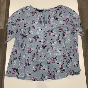 Blue flowery blouse